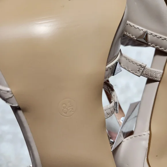 My Soft/ Beige Studded Heels - Picture 7 of 8